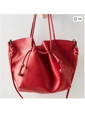Free People Head Over Heels Tote in Red Lip NWT